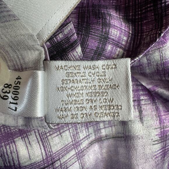 Chico's Sz 2 US 12 Large Purple Gray Scoop Neck Sleeveless Tank Top Shirt Blouse - Picture 9 of 9